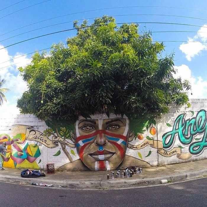 A Street Art Do Grafite Interagindo Com A Natureza Urbana Dad
